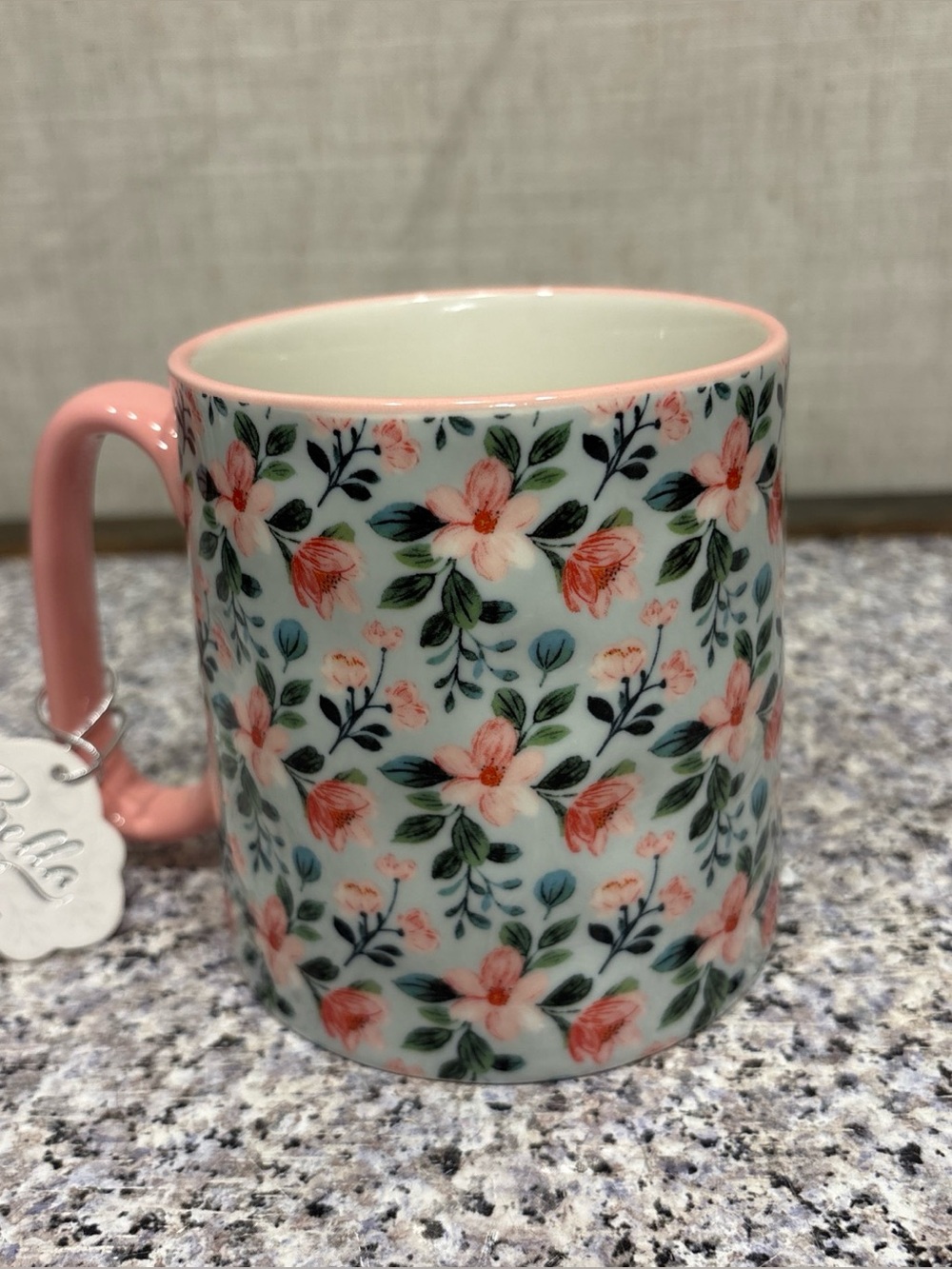 Bella Floral Collection Strawberry Street Salmon Pink Dimpled Coffee Mug